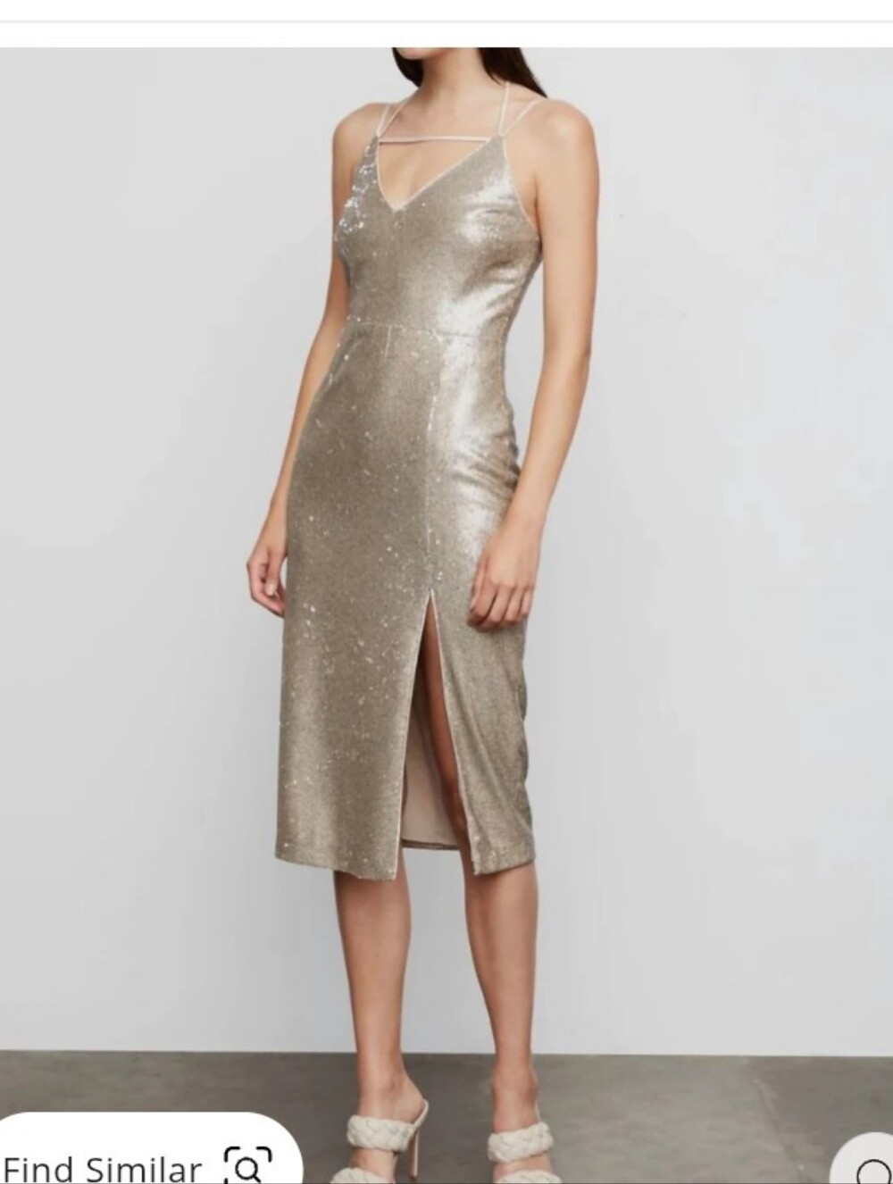 Bailey 44 Jordan Midi Dress in Gold Size 2 XS NWT MSRP $260